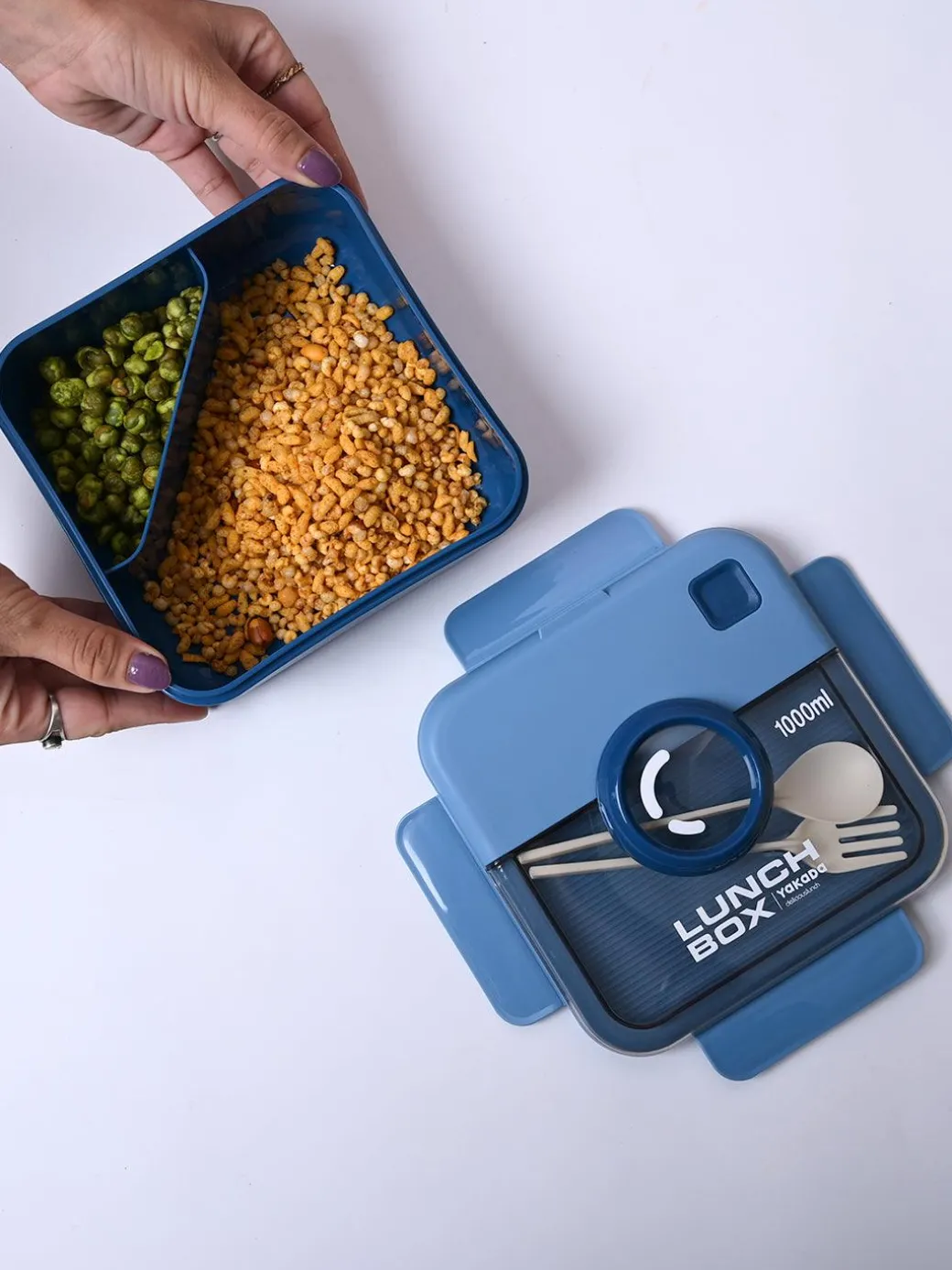 Cool Blue Lunch Set: 1 Spoon, 1 Fork & 1 Box