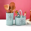Cutlery & Ladle Holder Set – Green | Plain Design, Glossy Finish