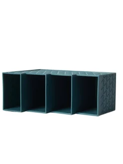 Dark Cyan Desk Organizer With Four Compartments