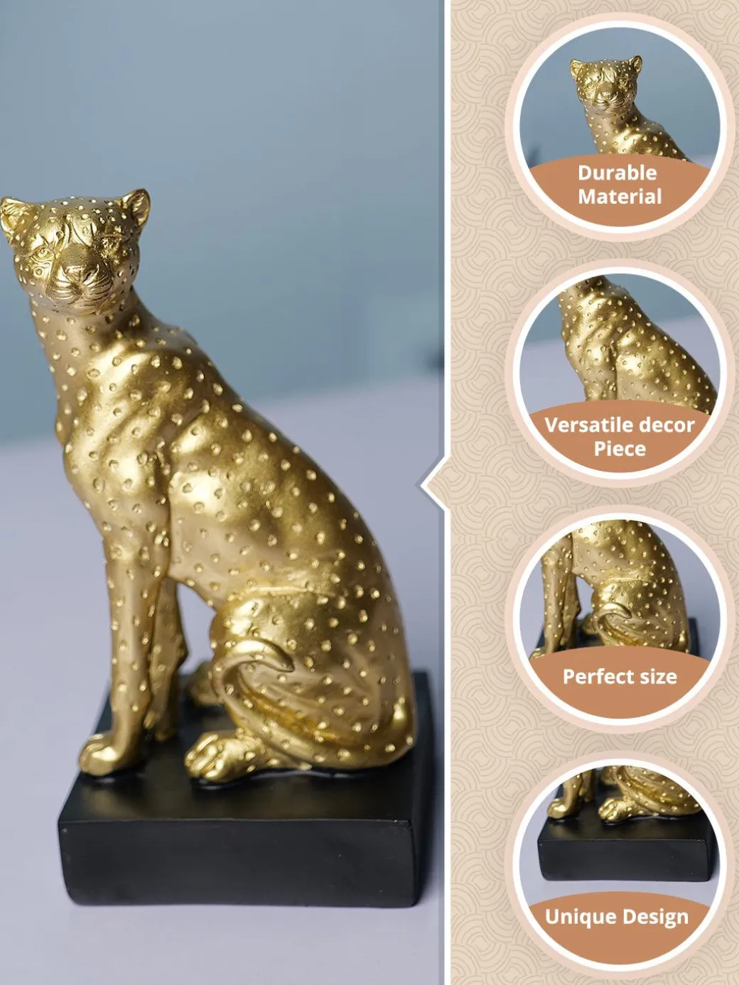 Decorative Cheetah Statue Home & Office Décor 8.5CM