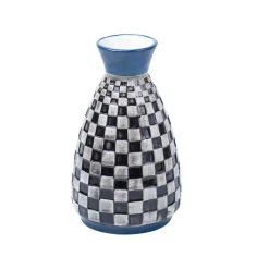 Decorative Flower Vase - Black, White and Blue