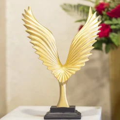 Decorative Golden Wings Statue Home & Office Décor 21CM