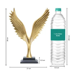 Decorative Golden Wings Statue Home & Office Décor 21CM