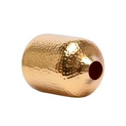 Decorative Hammered Vase -Golden & Cylinder Shape