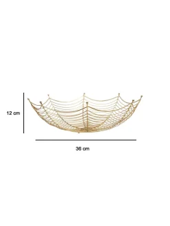 Decorative Kitchen Counter Metal Spider Web Basket / Bowl