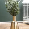 Decorative Modern Gold Metal Table Flower Flask Shape Vase for Festive Décor