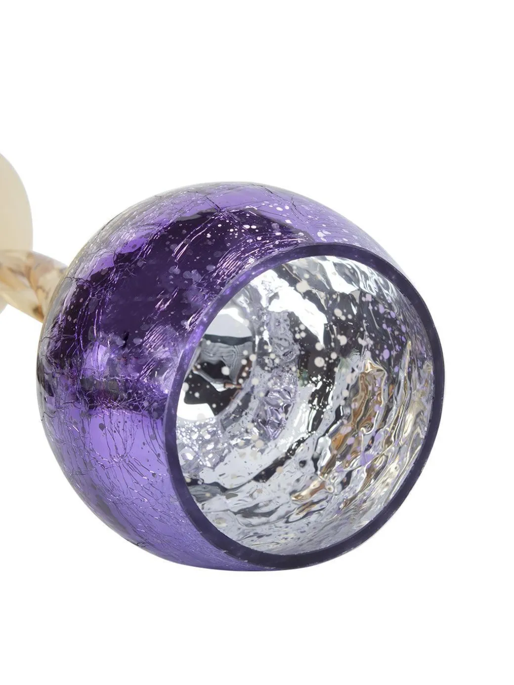 Decorative Purple Tined Glass Candlestick Holders