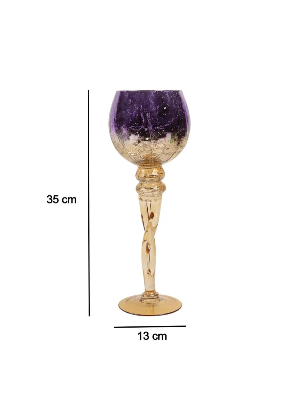 Decorative Purple Tined Glass Candlestick Holders