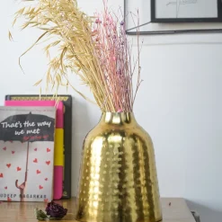 Decorative Rice Hammer Vase - Golden, Mason Shape