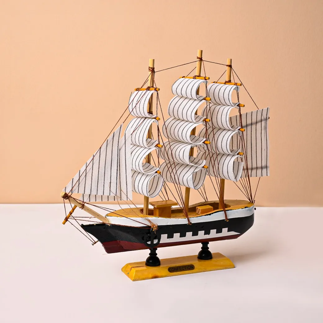 Decorative Wooden Boat – Multi-Colour