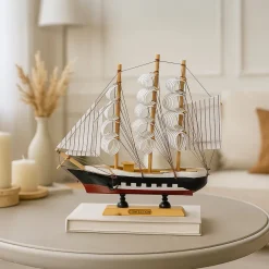 Decorative Wooden Boat – Multi-Colour