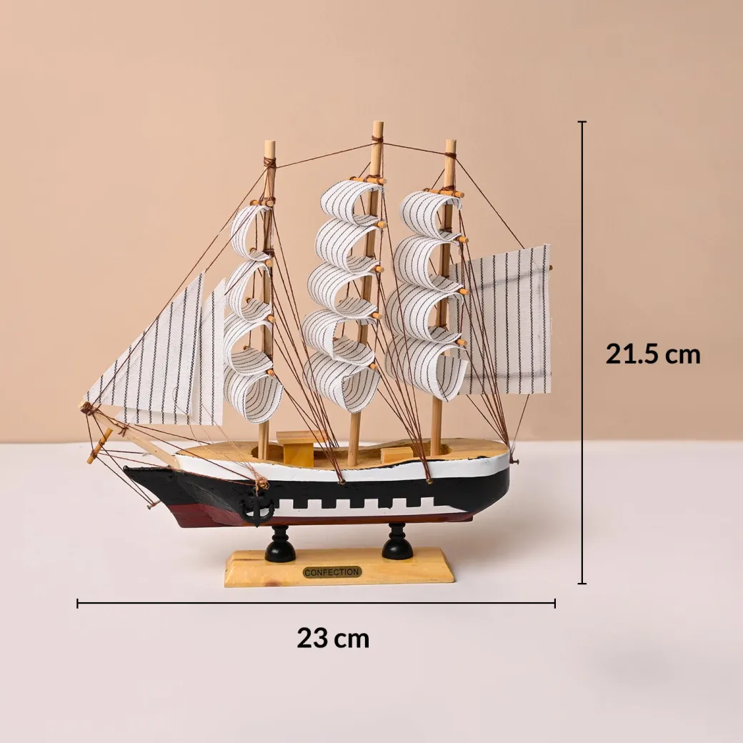 Decorative Wooden Boat – Multi-Colour
