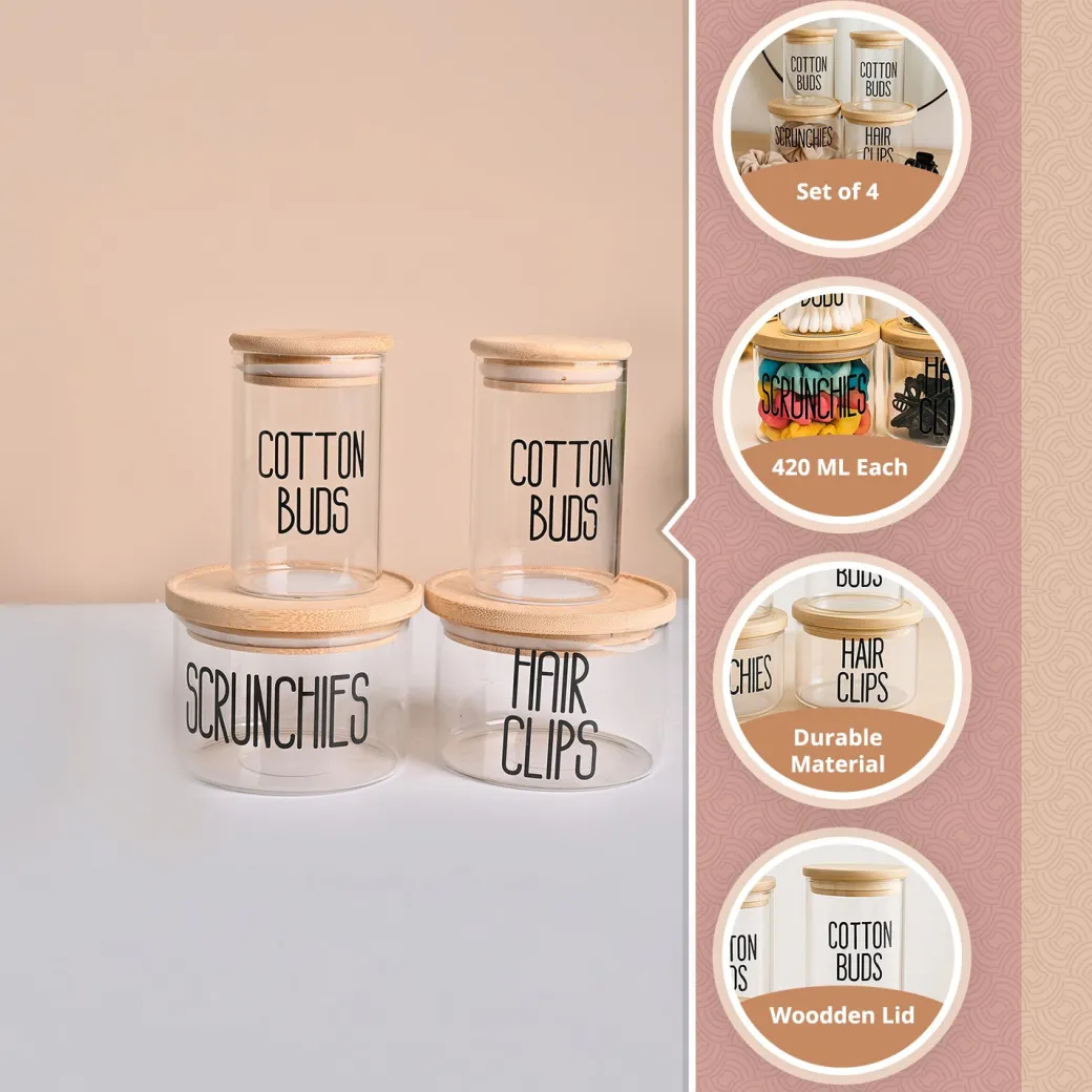 Donati Bathroom Storage Jars with Lid - Set Of 4