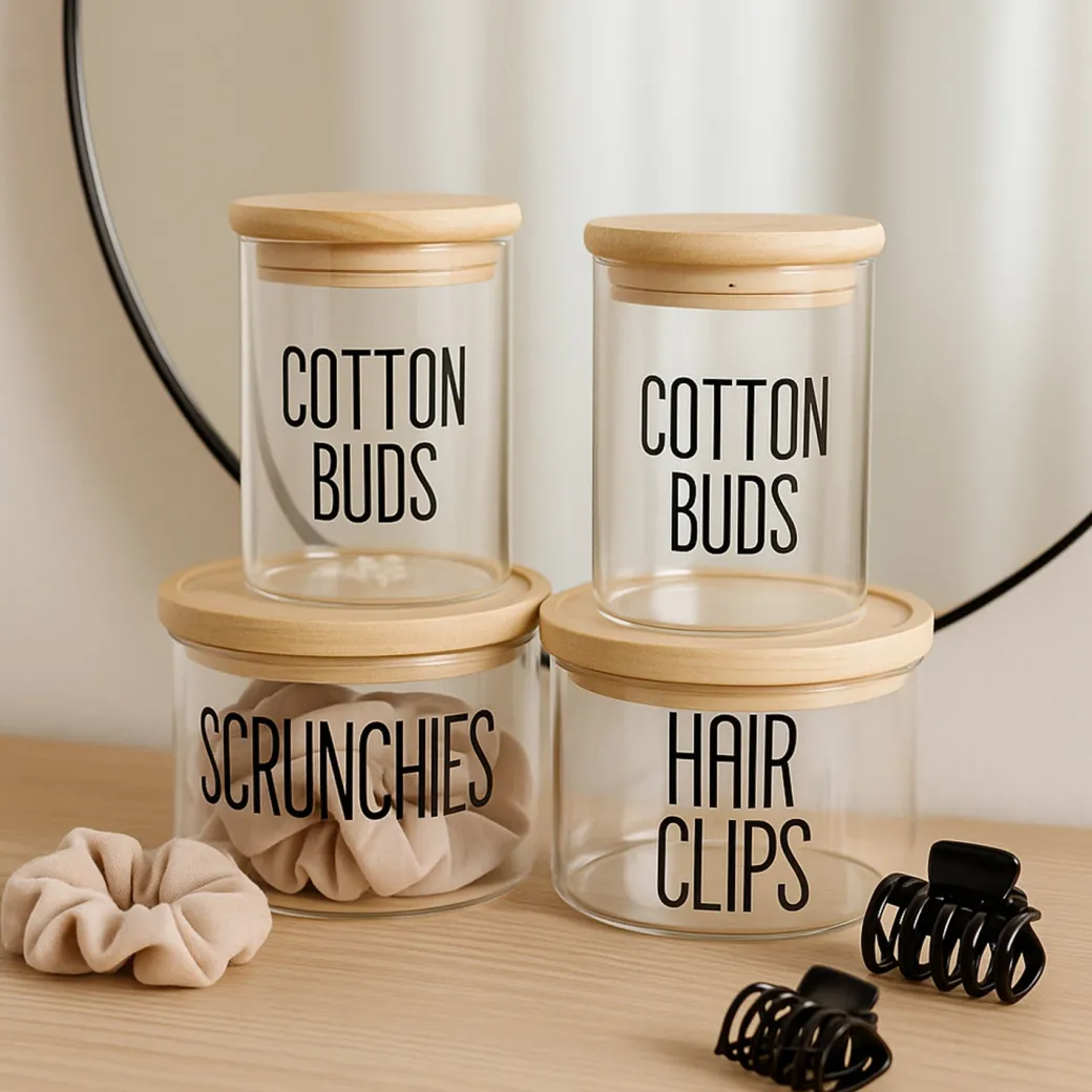 Donati Bathroom Storage Jars with Lid - Set Of 4