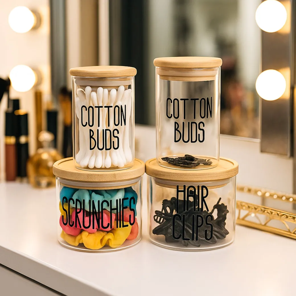 Donati Bathroom Storage Jars with Lid - Set Of 4
