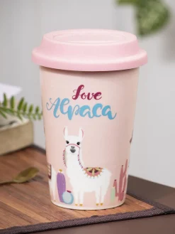 Double Wall Ceramic Travel Mug With Lid (400 mL)