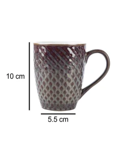 Dual Glazed Diamond Textured Ceramic Mug (Matte Finish, 330 mL)
