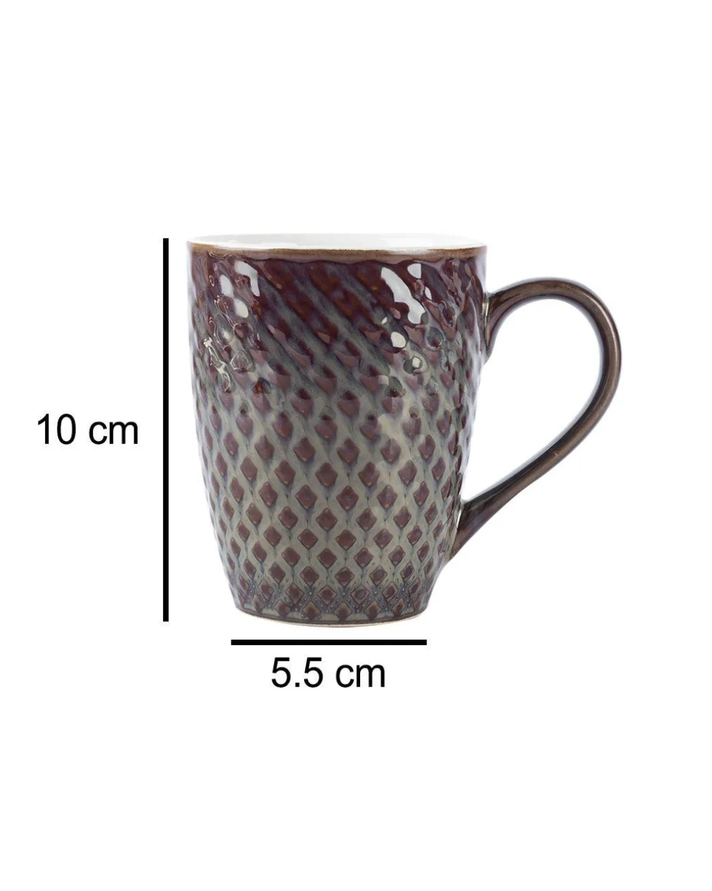 Dual Glazed Diamond Textured Ceramic Mug (Matte Finish, 330 mL)