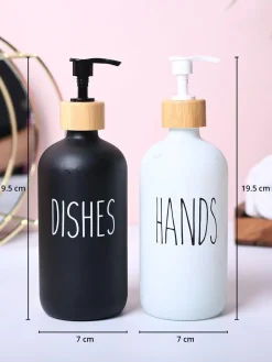 Durable Soap Dispenser Set of 2 - Hands & Dishes