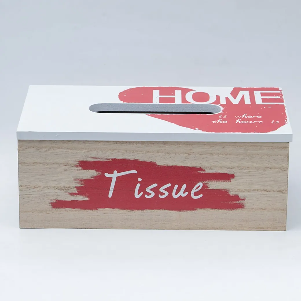 Exquisite White & Red Tissue Holder Box For Home