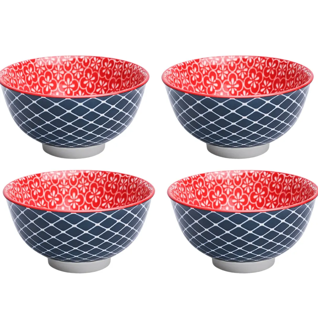 Floral Bowl Set Of 4 (280Ml)