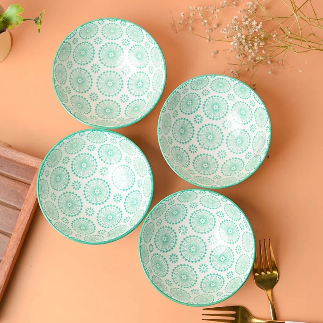 Floral Bowl Set Of 4 (280Ml)