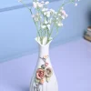 Floral Delight - White Asymmetrical Vase