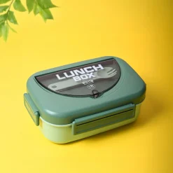 Fresh Green Lunch Set: 1 Spoon, 1 Fork & 1 Box