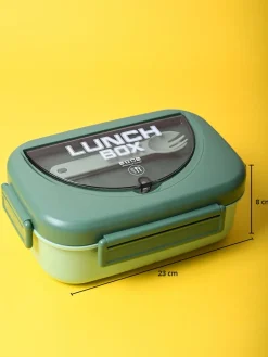 Fresh Green Lunch Set: 1 Spoon, 1 Fork & 1 Box