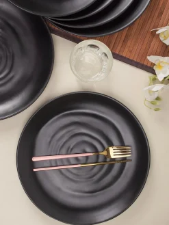 Full Plate (Black Matte Spiral) Set Of 6