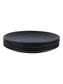 Full Plate (Black Matte Spiral) Set Of 6
