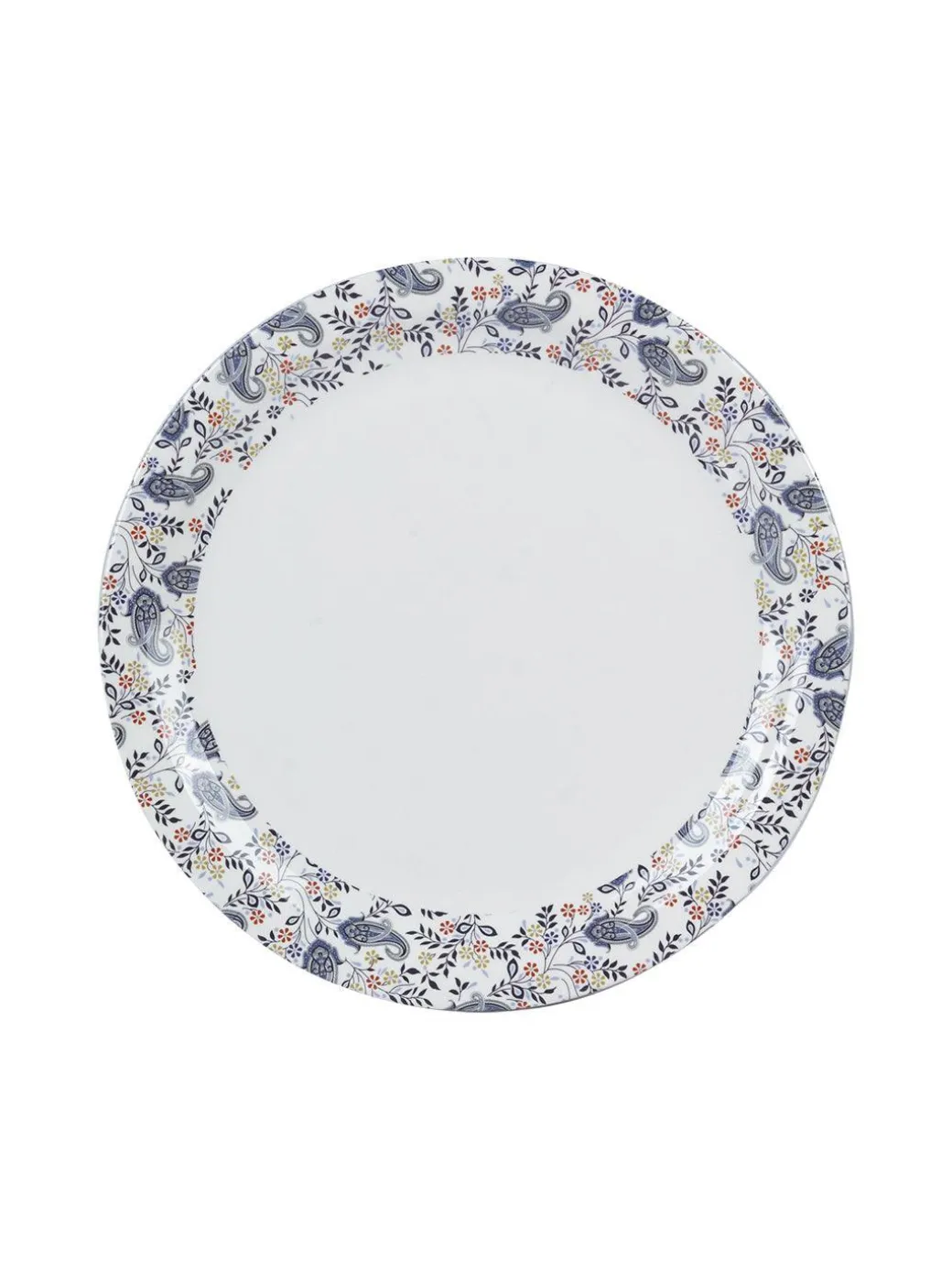 Full Plate Set Of 6, White & Blue