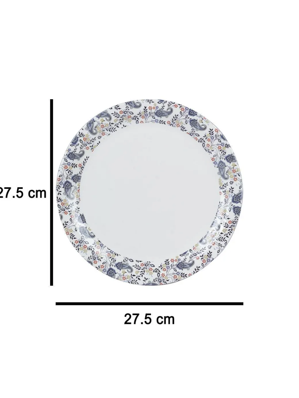 Full Plate Set Of 6, White & Blue