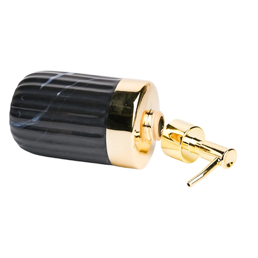 Golden + Ribbed Soap Dispenser
