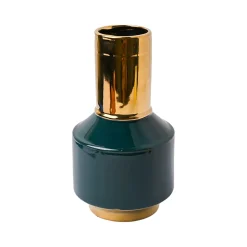 Golden & Teal Plain Ceramic Vase