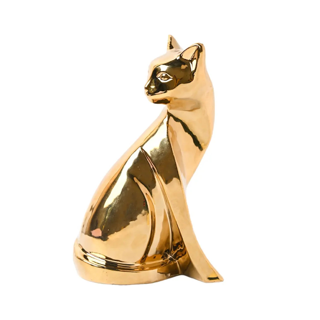 Golden Cat Statue Figurine