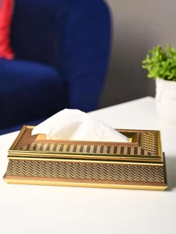 Golden Glow Tissue Box - Rectangle Shape