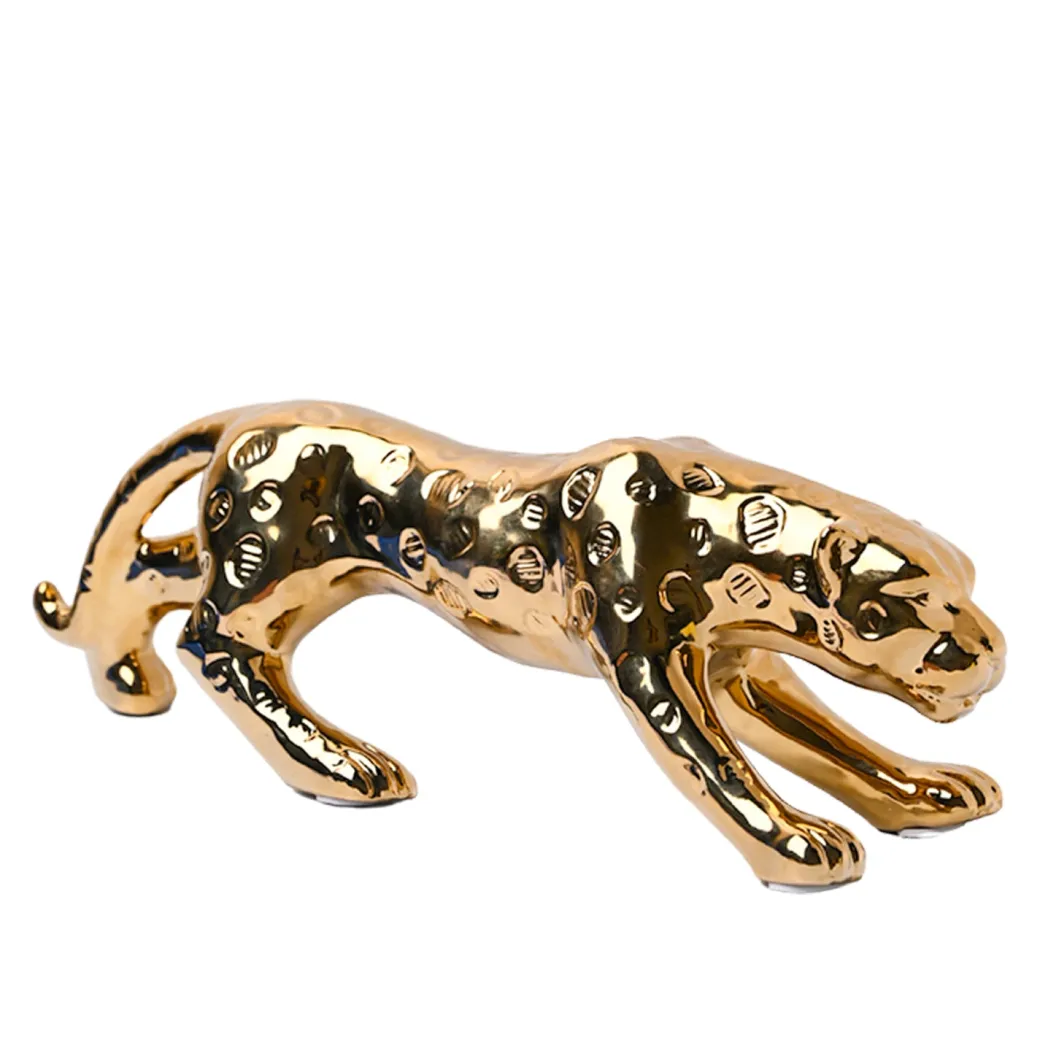 Golden Leopard Statue Figurine