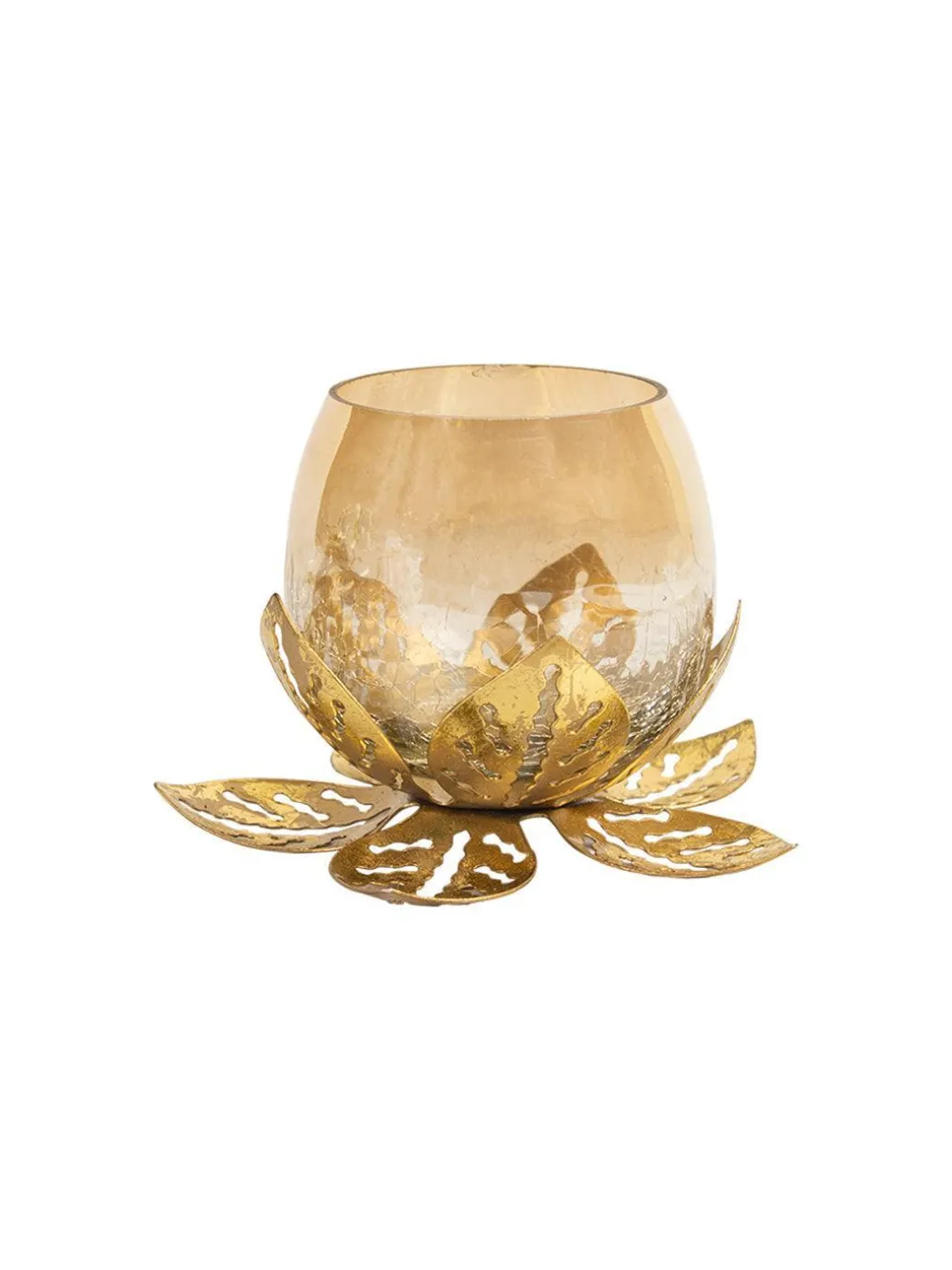 Golden Lotus Tea Light Holder