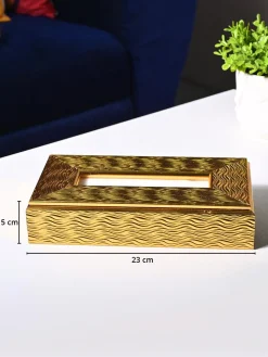 Golden Radiance Tissue Box - Rectangle Shape