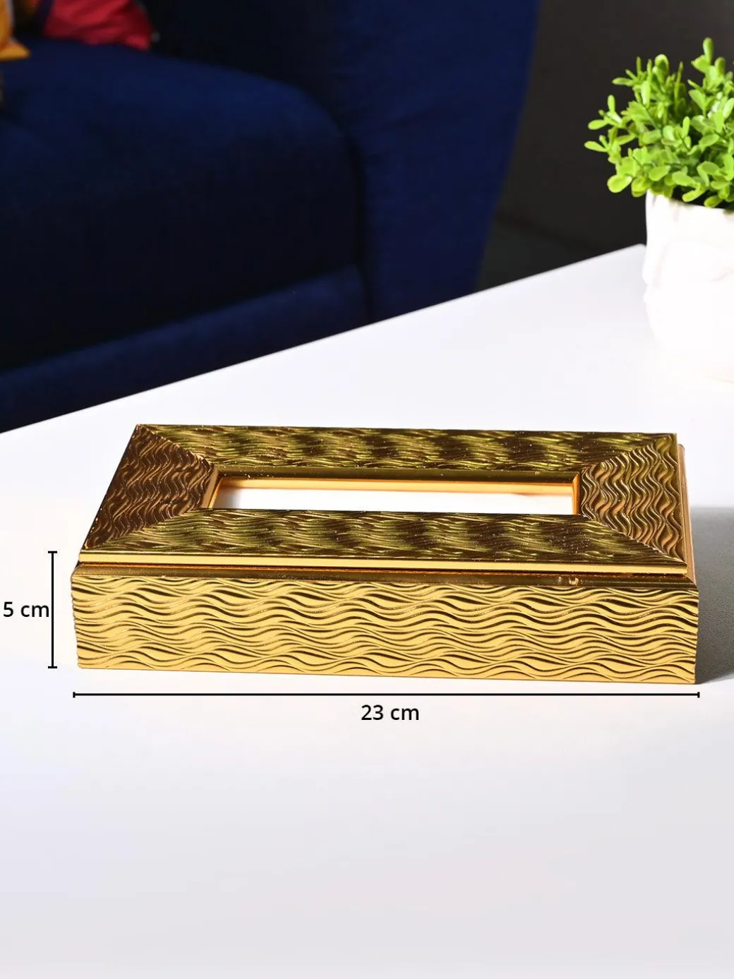 Golden Radiance Tissue Box - Rectangle Shape