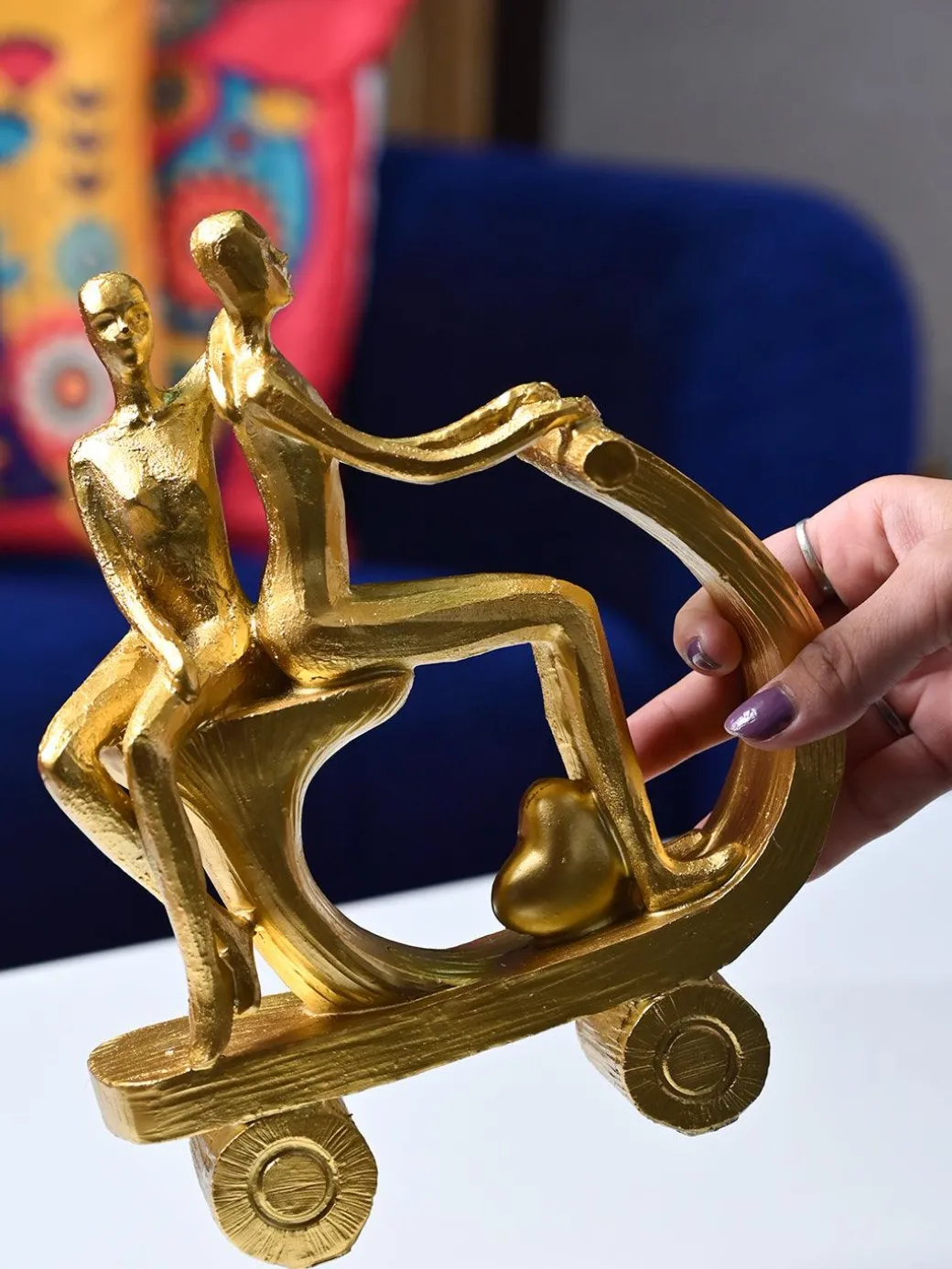Golden Scooter Decor Object - Vintage Vibes