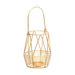 Golden Woven Wire T-Lite Holder