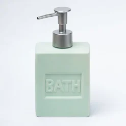 Green Ceramic Liquid Soap Dispenser - Plain, Bath Accessories