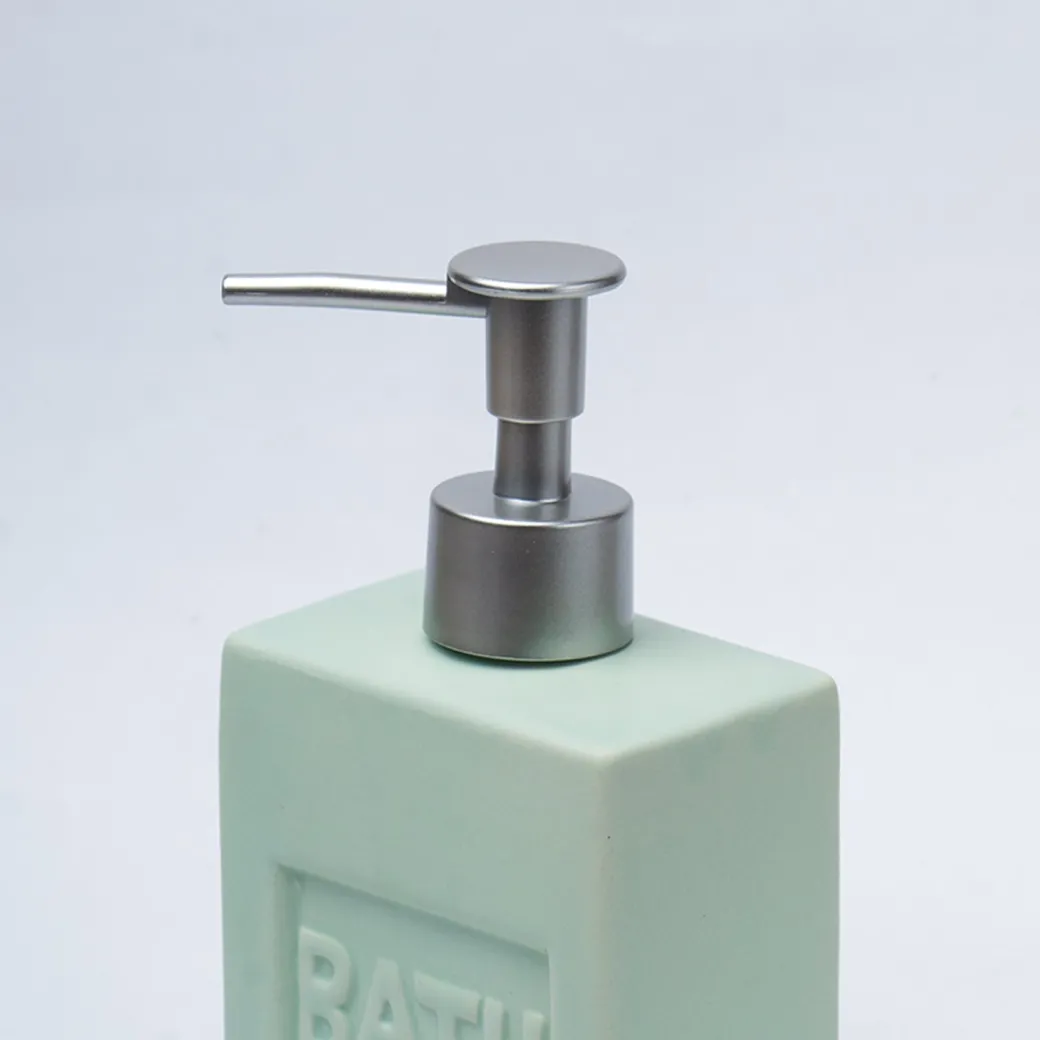 Green Ceramic Liquid Soap Dispenser - Plain, Bath Accessories