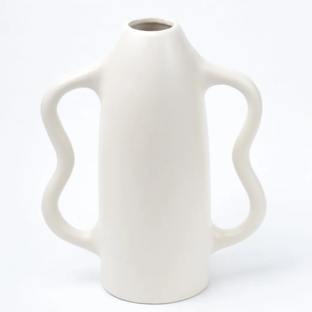 Grey Ceramic Curvy Vase - Curvy, Flower Holder