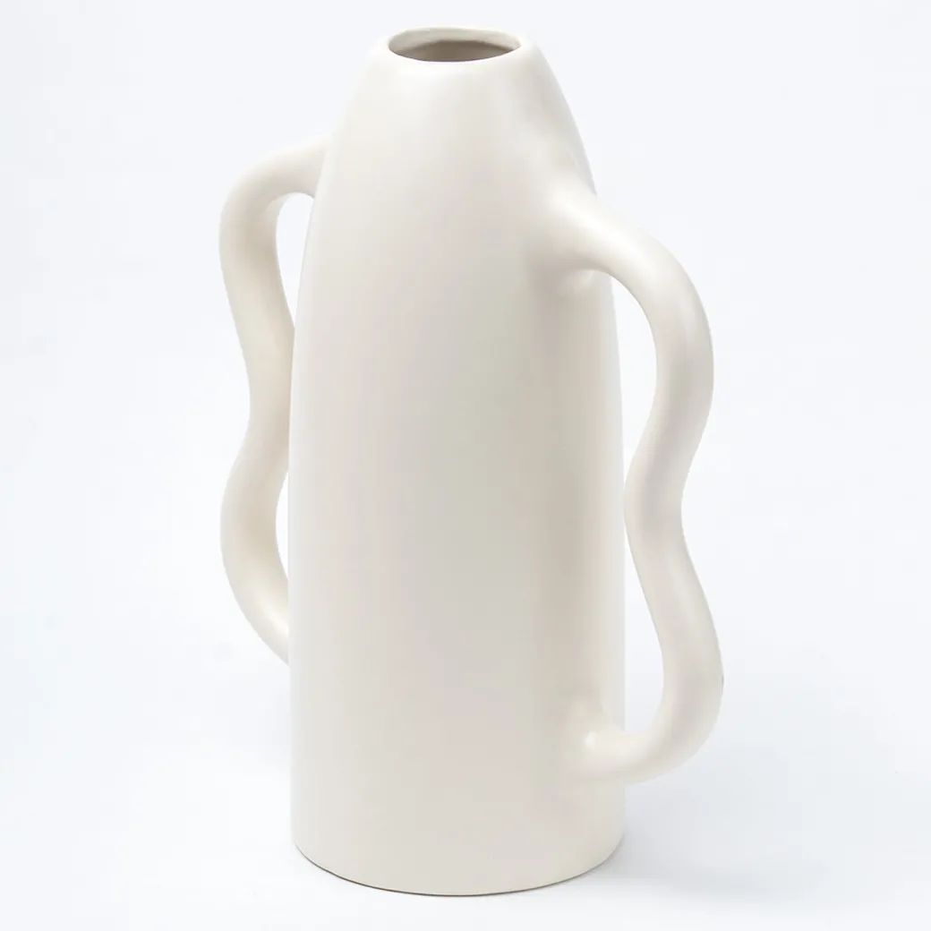 Grey Ceramic Curvy Vase - Curvy, Flower Holder