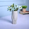 Grey Face Design Ceramic Vase