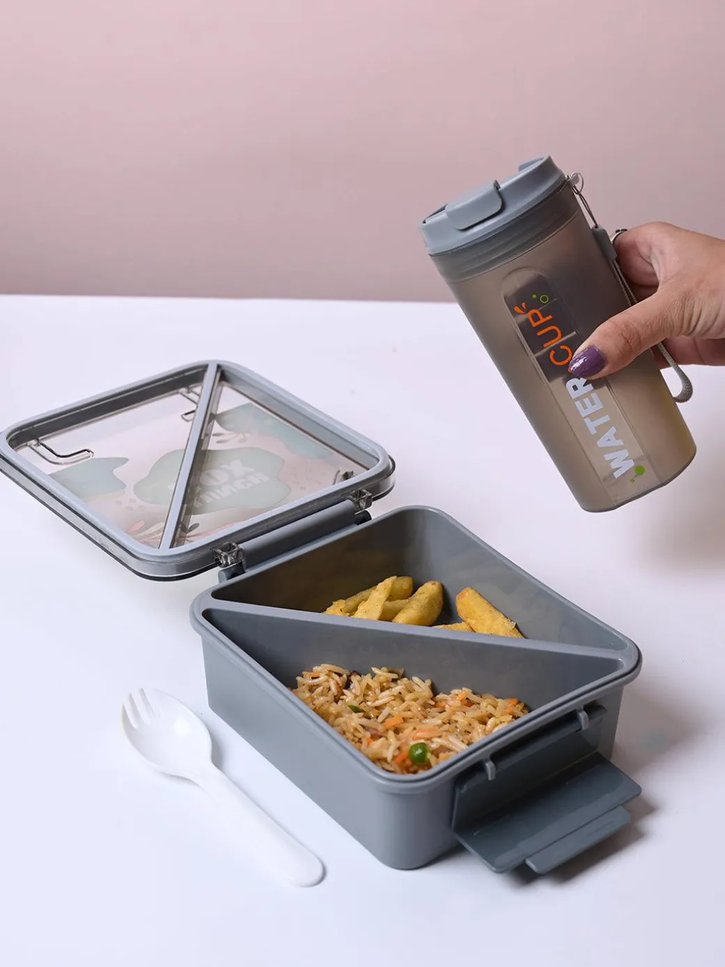 Grey Lunch Box Set - Minimalist and Modern