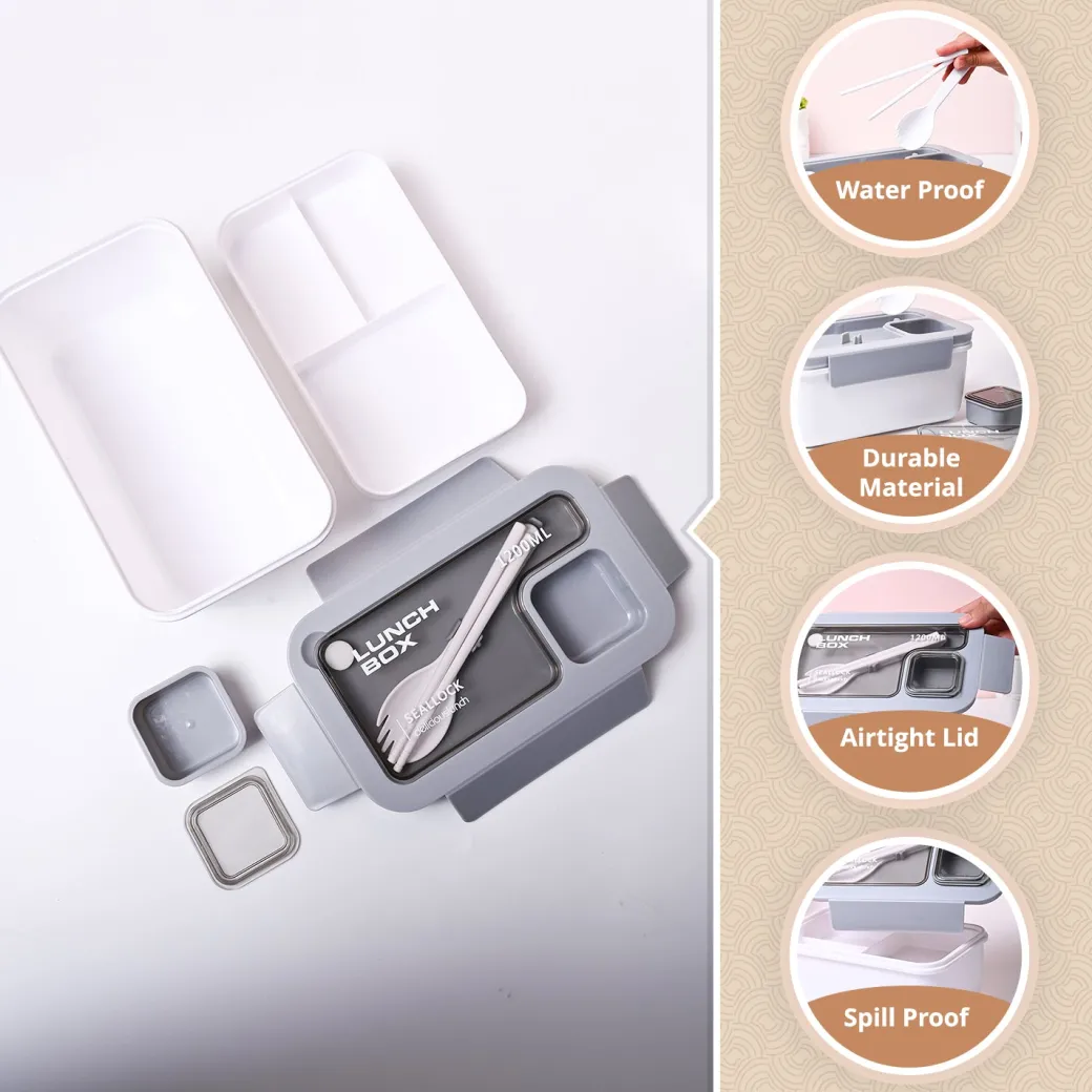 Grey Lunch Box Set (1200ml + 40ml)